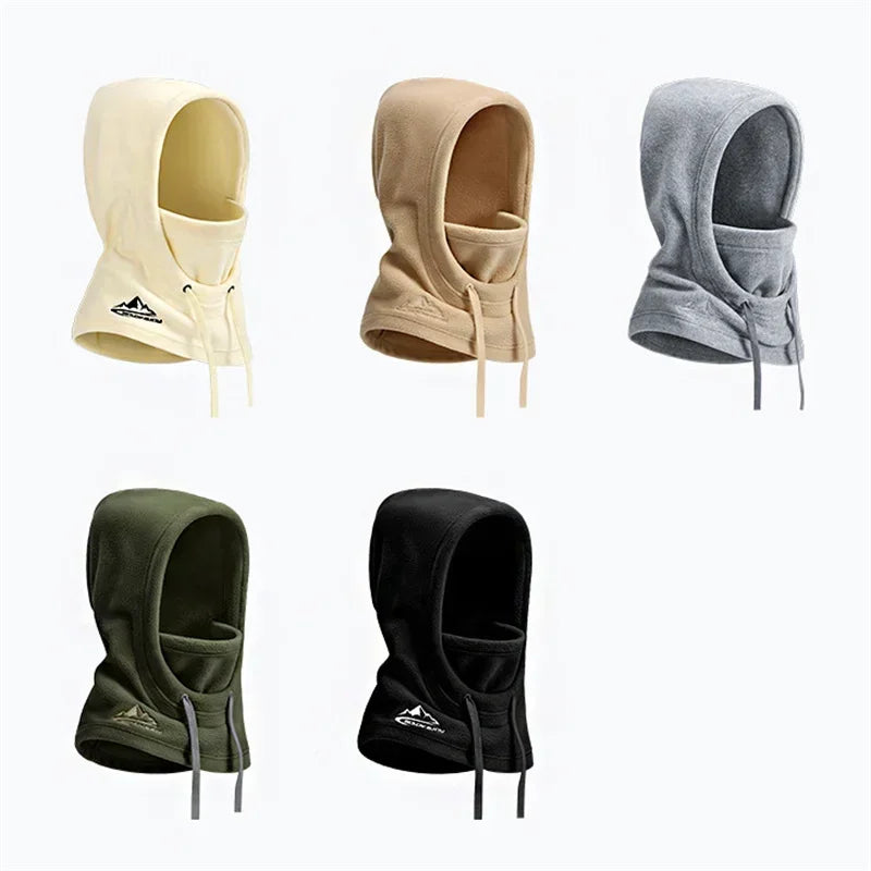 Winter Thermal Fleece Ski Mask Full Face Head Coverings Snowboard Hooded Scarfs Winter Sports Accessories Warm Cycling Headgear