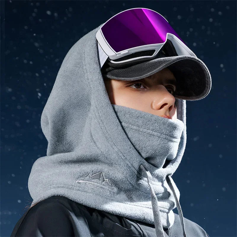Winter Thermal Fleece Ski Mask Full Face Head Coverings Snowboard Hooded Scarfs Winter Sports Accessories Warm Cycling Headgear