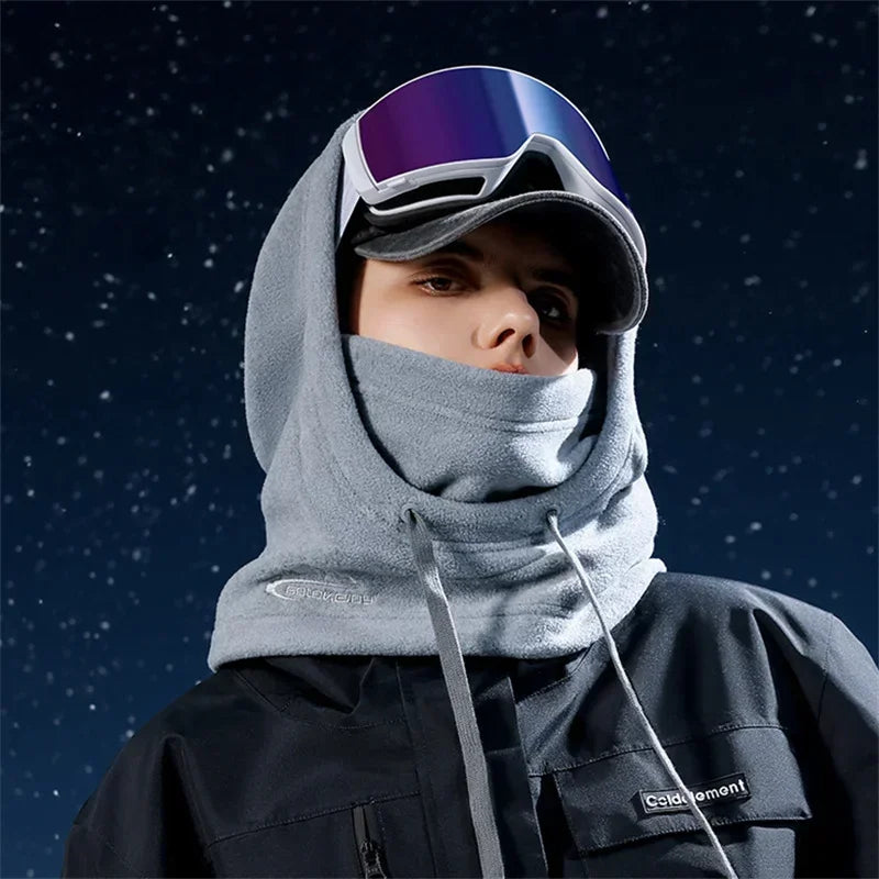 Winter Thermal Fleece Ski Mask Full Face Head Coverings Snowboard Hooded Scarfs Winter Sports Accessories Warm Cycling Headgear
