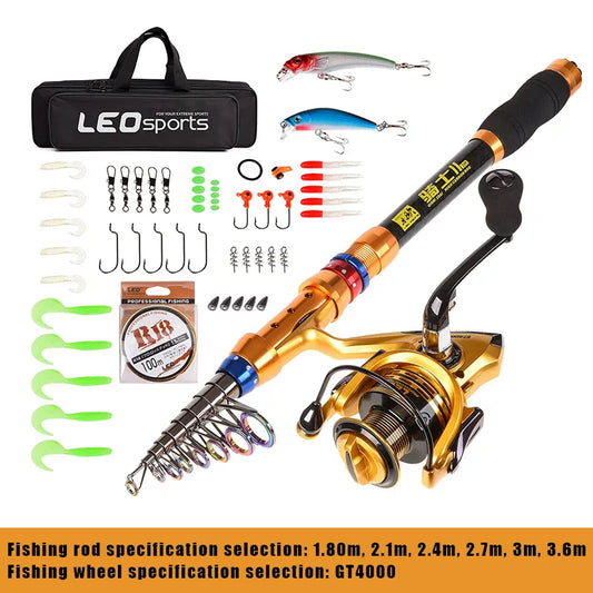 Feeder Sea Pole Combo Carbon Telescopic Spinning Fishing Rod Reel Set Short Travel Pole Combo Baitcasting Rod Full Set